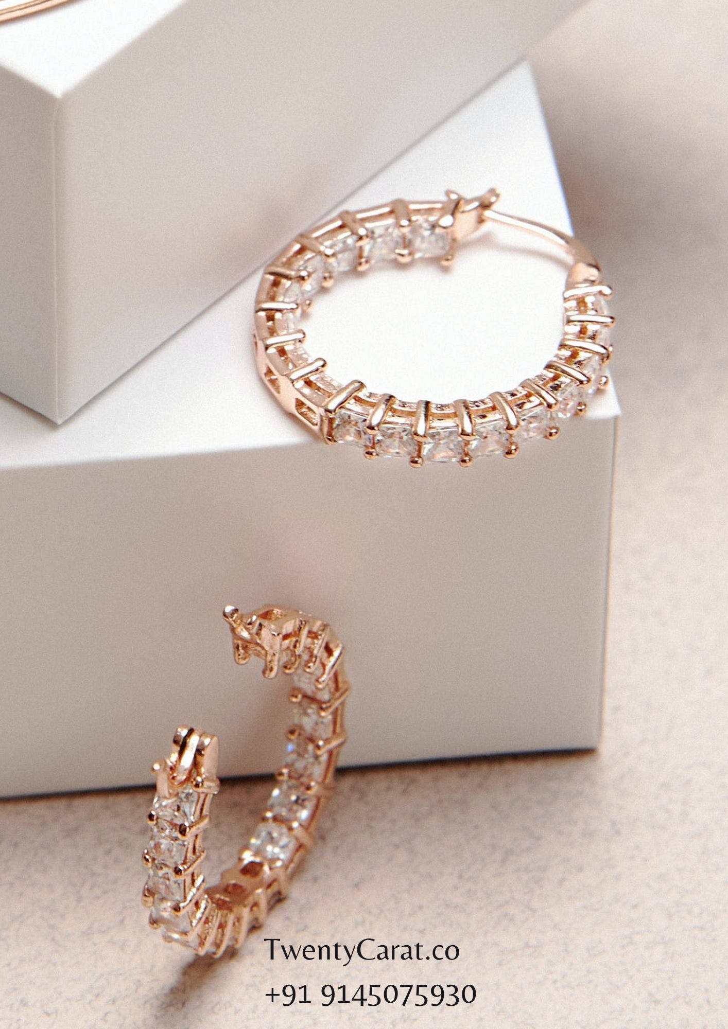 Moissanite Gold Hoops Earring | TwentyCarat.Co