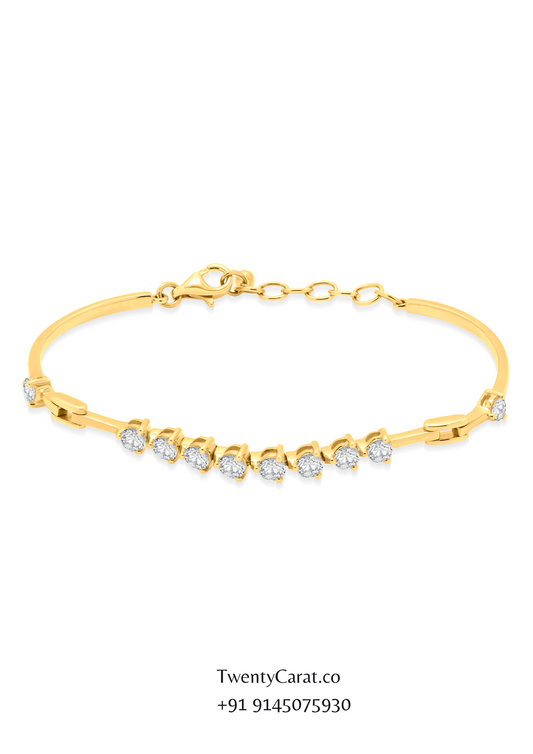 Certified Moissanite Diamond Gold Bracelet | TwentyCarat.co